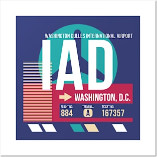 Washington, D.C. (IAD) Airport Code Baggage Tag E Posters and Art